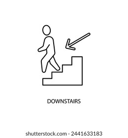 downstairs concept line icon. Simple element illustration. downstairs concept outline symbol design.
