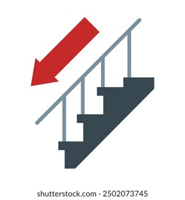 Downstairs Flat Icon Design For Personal nad Commercial Use