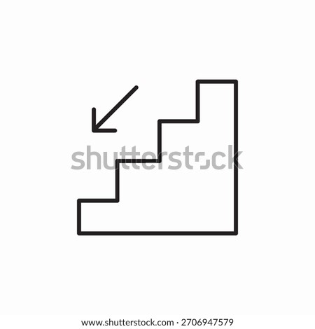 downstairs floor icon sign vector