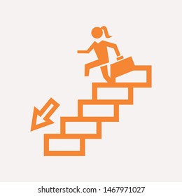 Downstairs icon isolated sign symbol vector illustration - vector  