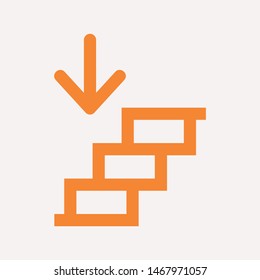 Downstairs icon isolated sign symbol vector illustration - vector  