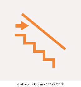 Downstairs icon isolated sign symbol vector illustration - vector  