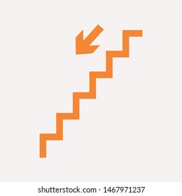 Downstairs icon isolated sign symbol vector illustration - vector  