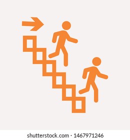 Downstairs icon isolated sign symbol vector illustration - vector  