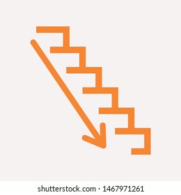 Downstairs icon isolated sign symbol vector illustration - vector  