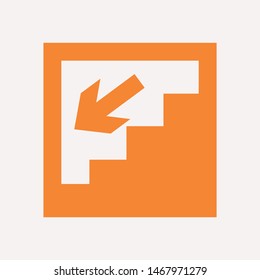 Downstairs icon isolated sign symbol vector illustration - vector  