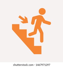Downstairs icon isolated sign symbol vector illustration - vector  