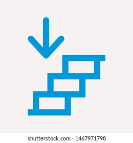 Downstairs icon isolated sign symbol vector illustration - vector  