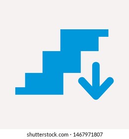 Downstairs icon isolated sign symbol vector illustration - vector  
