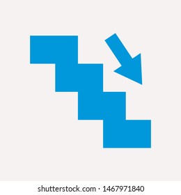 Downstairs icon isolated sign symbol vector illustration - vector  