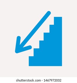 Downstairs icon isolated sign symbol vector illustration - vector  