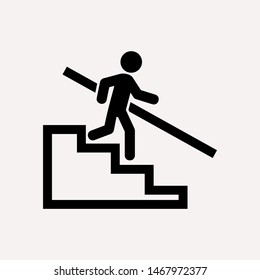 Downstairs icon isolated sign symbol vector illustration - vector  