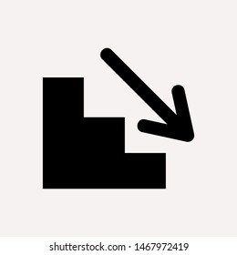 Downstairs icon isolated sign symbol vector illustration - vector  