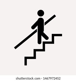 Downstairs icon isolated sign symbol vector illustration - vector  