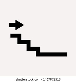 Downstairs icon isolated sign symbol vector illustration - vector  