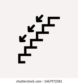 Downstairs icon isolated sign symbol vector illustration - vector  