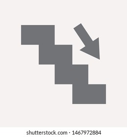 Downstairs icon isolated sign symbol vector illustration - vector  