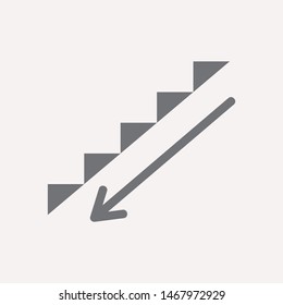 Downstairs icon isolated sign symbol vector illustration - vector  