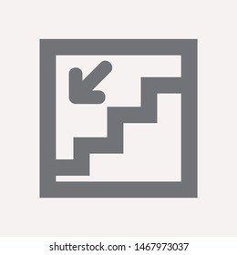 Downstairs icon isolated sign symbol vector illustration - vector  