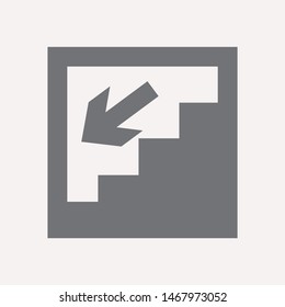 Downstairs icon isolated sign symbol vector illustration - vector  