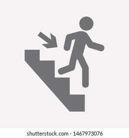 Downstairs icon isolated sign symbol vector illustration - vector  
