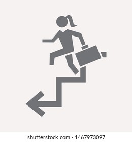 Downstairs icon isolated sign symbol vector illustration - vector  