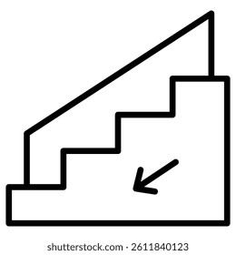 Downstairs icon Simple outline vector logo