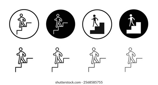 Downstairs icon Simple thin outline