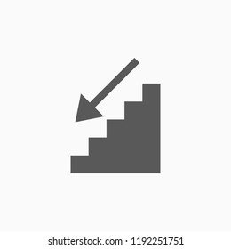 downstairs icon, downstairs vector