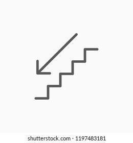 downstairs icon, downstairs vector