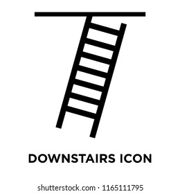 Downstairs icon vector isolated on white background, Downstairs transparent sign