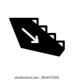 Downstairs Icon Vector Symbol Design Illustration
