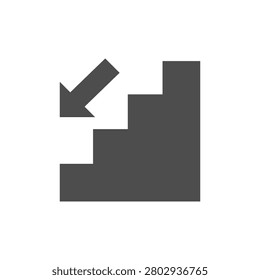 Downstairs movement direction glyph icon