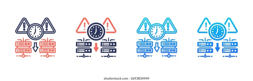 Pacote De Ícones De Tempo De Inatividade Em Vários Estilos