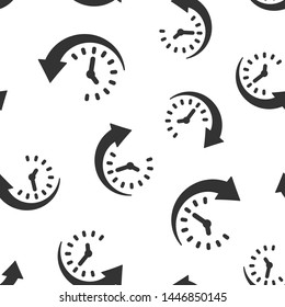 Downtime icon seamless pattern background. Uptime vector illustration on white isolated background. Clock business concept.