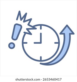 Ilustração do vetor de ícone azul de impacto do tempo de inatividade
