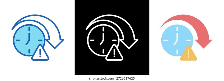 Icono de prevención de tiempo de inactividad Ilustración vectorial de estilo triple