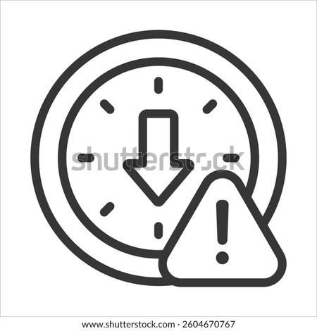 Downtime Reduction Outline Icon Vector Illustration