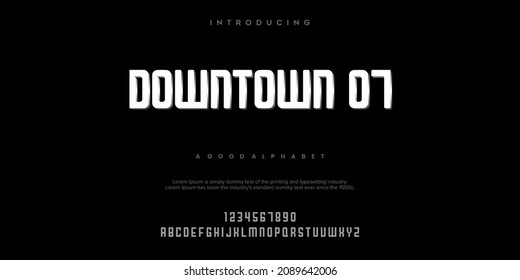 DOWNTOWN 07 Alphabet font typography vector illustrations