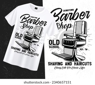 Downtown Barber Shop, Shaving and Haircuts, Vintage Barber Shop t-shirt design