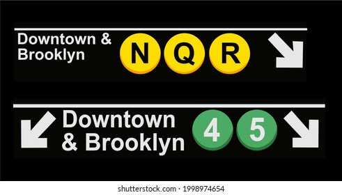 Downtown and Brooklyn sign in New York City