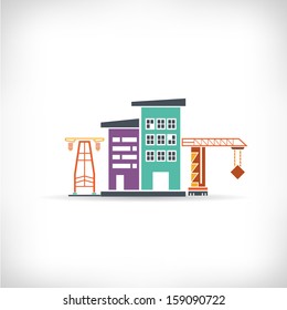 downtown, building background, Christmas concept