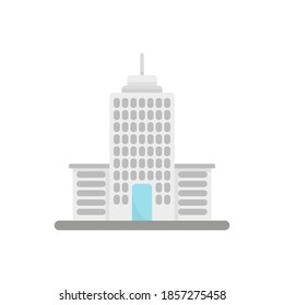 Downtown building illustration flat style city element icon vector design with soft color, this vector is suitable for icons, logos, illustrations, stickers, books, covers, .etc