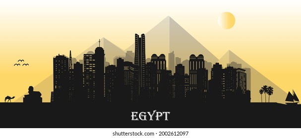 Downtown Egypt ( Egypt ) silhouette vector illustration