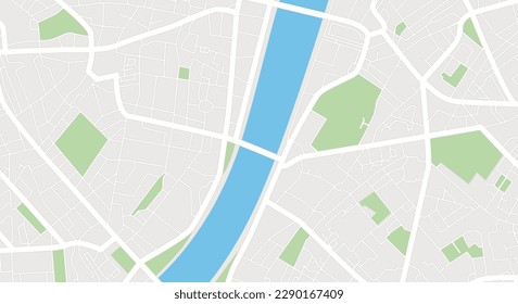 Downtown gps navigation plan. Abstract map of the city center. Vector.