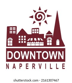 Downtown Naperville Illinois United States Stock Vector (Royalty Free ...