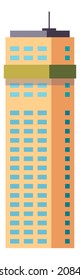 Downtown real estate icon. High city building exterior