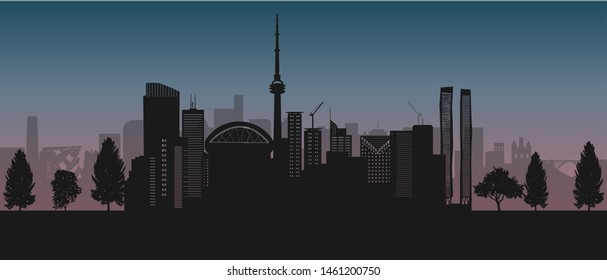 Downtown Toronto ( Canada ) silhouette 