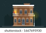 Downtown vector building illustration isolated on background