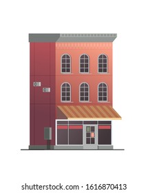 Downtown vector building illustration isolated on background